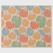 Herfst Pompoen Wrapping Paper Pattern Herfst Seizo Cadeaupapier (Vlak)