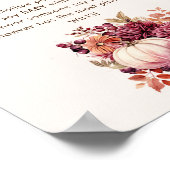 Herfst pompoen zeg geen Baby Baby shower Poster (Hoek)