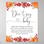 Herfst pompoen Zeg geen baby Poster (Voorkant)