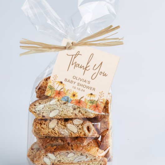 Herfst Pompoen Zonnebloem Baby shower Bedankjes Labels