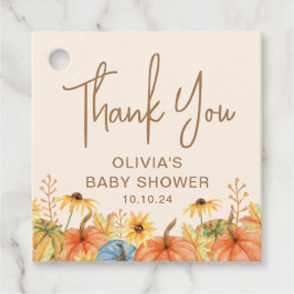 Herfst Pompoen Zonnebloem Baby Shower Bedankjes Labels