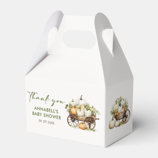 Herfst pompoen zonnebloem Baby shower dank u Bedankdoosjes (Voorkant Zijde)