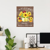 Herfst Pompoen Zonnebloem Bruidsdouche Welkom Poster (Thuiskantoor)