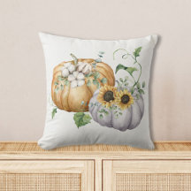 Herfst Pompoen Zonnebloem en Katoen Bloemen