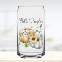 Herfst Pompoen Zonnebloem en Katoenbloemen