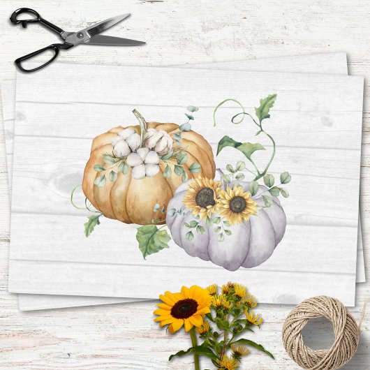 Herfst Pompoen Zonnebloem Oogst Decoupage Tissuepapier