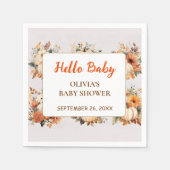 Herfst Pompoen Zonnebloem Servet (Voorkant)