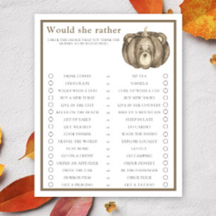 Herfst pompoen / Zou ze liever Baby shower spel