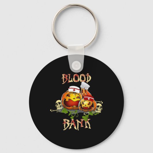Herfst pompoenbloed NK Halloween Lab Scientist Med Sleutelhanger (Voorkant)