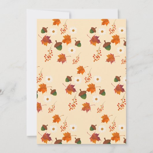 Herfst Pompoenbloemen Baby shower Uitnodiging (Achterkant)