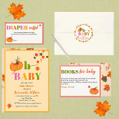 Herfst Pompoenbloemen Meisje Baby shower Uitnodigi Kaart