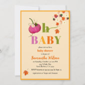 Herfst Pompoenbloemen Meisje Roze Baby shower Kaart (Voorkant)