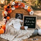 Herfst pompoenbloesem zwangerschapsaankondiging kaart