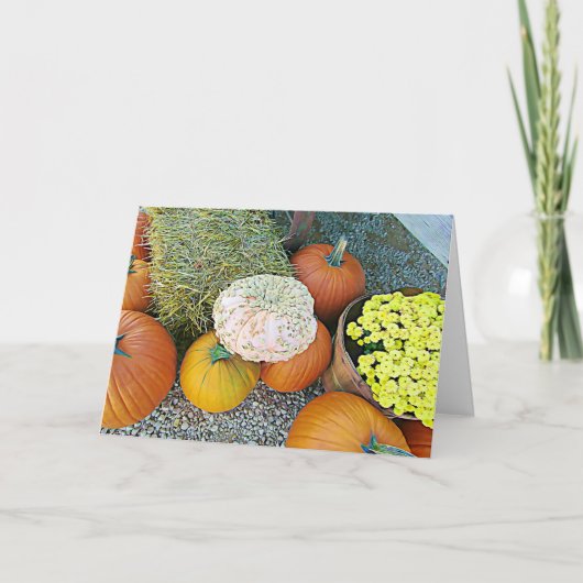 Herfst pompoendisplay Kaart herfst Blessings (Voorkant)