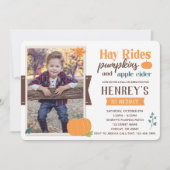Herfst Pompoenen & Appelcider Foto Verjaardagsfees Kaart (Voorkant)