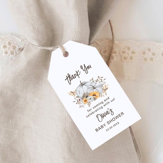 Herfst Pompoenen Baby Shower Bedankt Cadeaulabel
