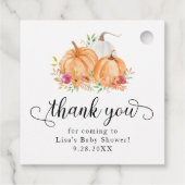 Herfst pompoenen Baby shower dank u Bedankjes Labels (Achterkant)