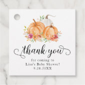 Herfst pompoenen Baby shower dank u Bedankjes Labels (Voorkant)