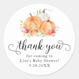 Herfst pompoenen Baby shower dank u Stickers