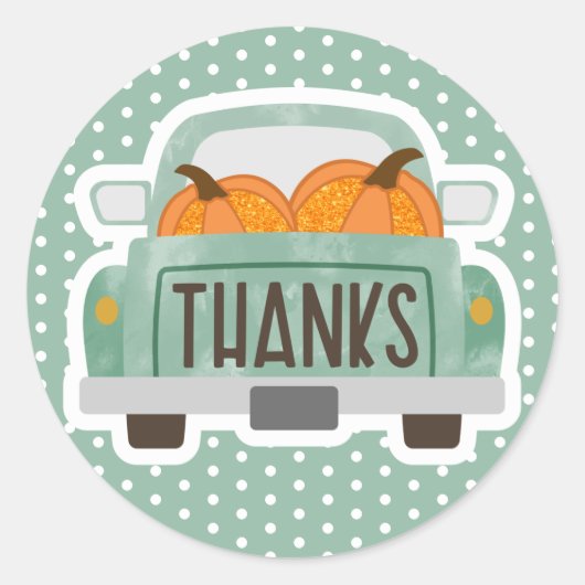 Herfst Pompoenen Bedankt Stickers (Voorkant)