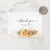 Herfst pompoenen bladeren bruiloft dank u kaart notitiekaartje (Voorkant / Achterkant in situ)