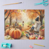 Herfst pompoenen bladeren en kinderen tissuepapier (Craft)