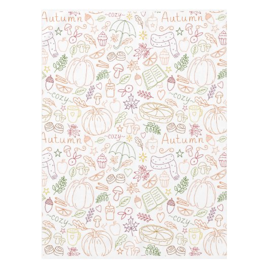 Herfst pompoenen, bladeren & warme vibes tafelkleed (Voorkant)