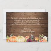 Herfst pompoenen bloem slingerlichten bedankkaart (Achterkant)