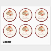 Herfst Pompoenen Bloemen Elegant Bedank Geschenk Ronde Sticker (Vel)