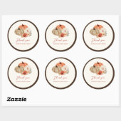 Herfst Pompoenen Bloemen Elegant Bedank Geschenk Ronde Sticker (Vel)