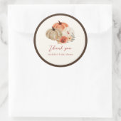Herfst Pompoenen Bloemen Elegant Bedank Geschenk Ronde Sticker (Tas)