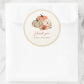 Herfst Pompoenen Bloemen Elegant Bedankbriefje Ronde Sticker (Tas)