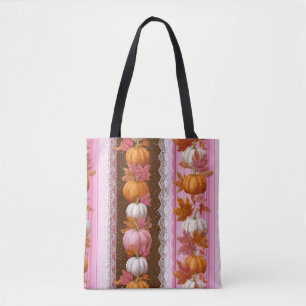 Herfst Pompoenen & Bloemveter Naadloos Patroon (2) Tote Bag