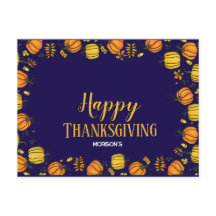 Herfst pompoenen boarder Happy Thanksgiving