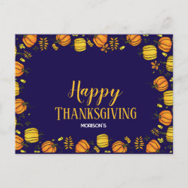 Herfst pompoenen boarder Happy Thanksgiving Aankondigingskaart
