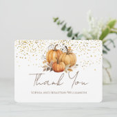 Herfst pompoenen boho dank u bedankkaart (Staand voorkant)