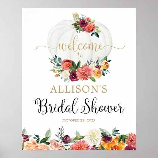 Herfst pompoenen Bourgondië vrijgezellenfeest welk Poster (Voorkant)