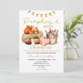 Herfst Pompoenen Brouwen Luiers Meisje Geslacht On Kaart (Staand voorkant)