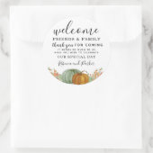 Herfst pompoenen Bruiloft Welkom gunst dank u Ronde Sticker (Tas)