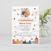 Herfst Pompoenen Buurtfeest Kaart (Staand voorkant)