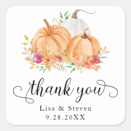 Herfst pompoenen dank u bruiloft stickers