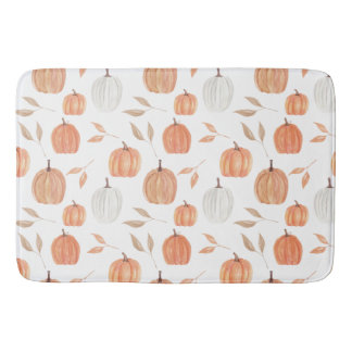 Herfst pompoenen en bladeren badmat