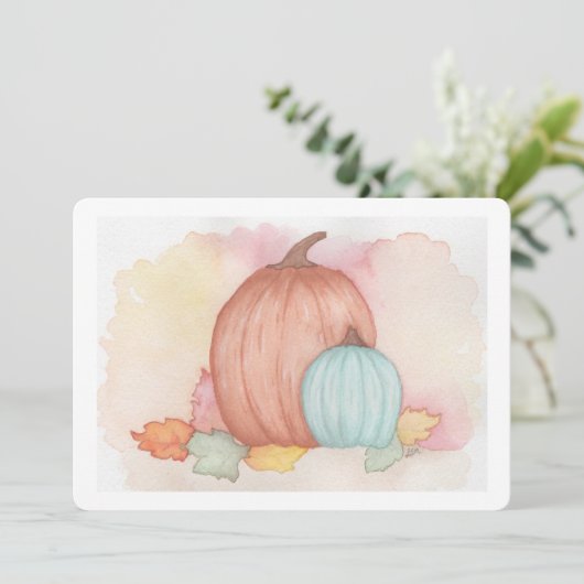 Herfst Pompoenen en bladeren Bedankkaart (Staand voorkant)