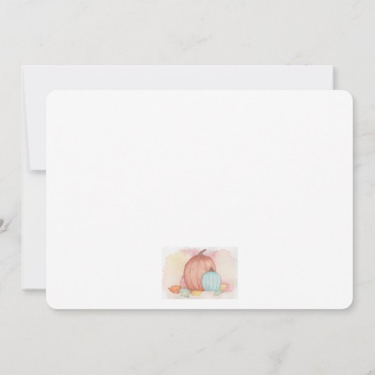 Herfst Pompoenen en bladeren Bedankkaart (Achterkant)