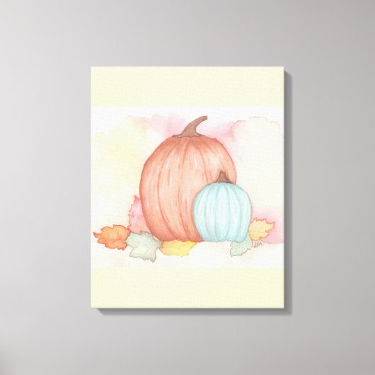 Herfst Pompoenen en bladeren Canvas Afdruk (Voorkant)
