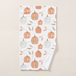 Herfst pompoenen en bladeren handdoek