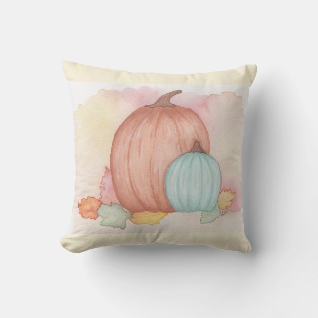 Herfst Pompoenen en bladeren Kussen (Voorkant)