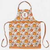 Herfst pompoenen en bladeren monogram schort (Voorkant)