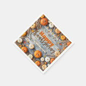 Herfst pompoenen en bladeren op houten Thanksgivin Servet (Hoek)