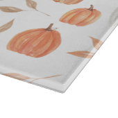 Herfst pompoenen en bladeren snijplank (Hoek)